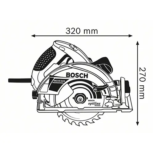 Serra Circular Manual 1900W ø190mm 66mm Bosch GKS 65 GCE 0601668900