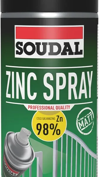 Spray Zinco Mate Escuro 98% 400ml Soudal 155885 155885